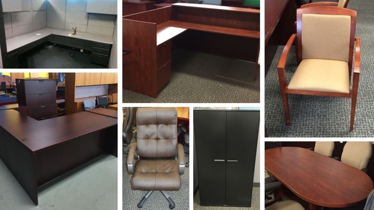 Collage of office furniture